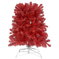 6Ft Hinged Fir Artificial Fir Bent Top Christmas Tree, Xmas Tree Bendable Santa Hat Style Christmas Tree Holiday Decoration,1250 Lush Branch Tips, 300 Led Lights X Mas Red Pvc