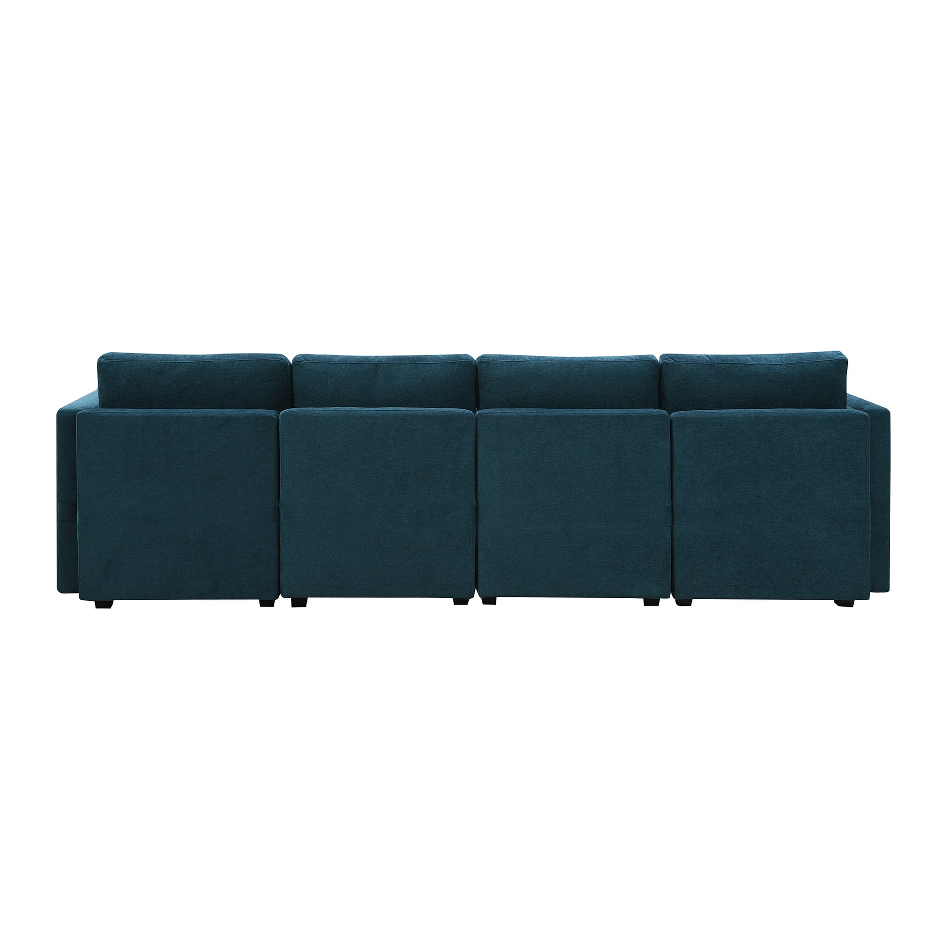 109*54.7" Chenille Modular Sectional Sofa,U Shaped Couch With Adjustable Armrests And Backrests,6 Seat Reversible Sofa Bed With Storage Seats For Living Room, Apartment,2 Colors Blue Chenille 6 Seat