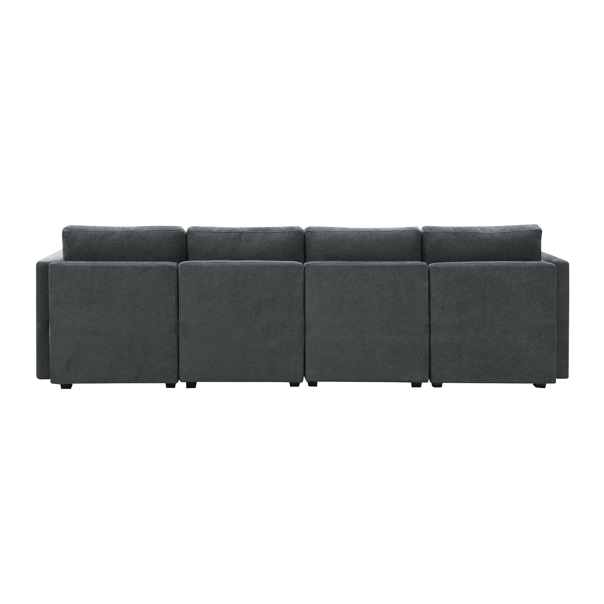 109*54.7" Chenille Modular Sectional Sofa,U Shaped Couch With Adjustable Armrests And Backrests,6 Seat Reversible Sofa Bed With Storage Seats For Living Room, Apartment,2 Colors Grey Chenille 6 Seat