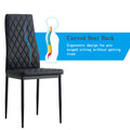 Dining Chair Set For 6 Black Pu