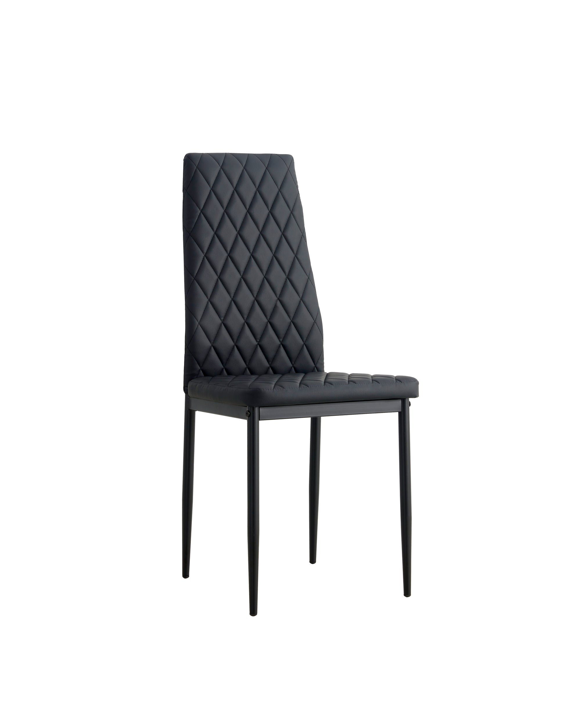 Dining Chair Set For 6 Black Pu