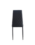 Dining Chair Set For 6 Black Pu