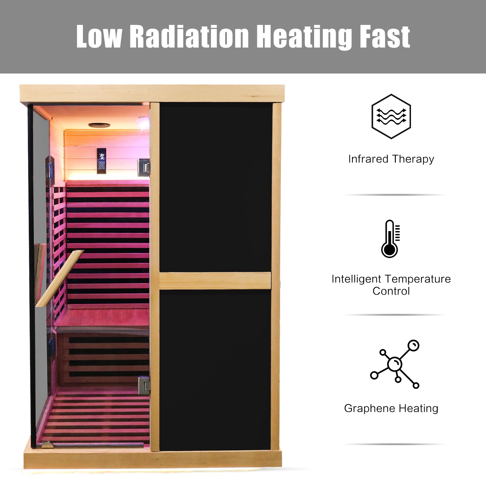 Double Person V Shaped Far Infrared Sauna Room Natural Bedroom Solid Wood