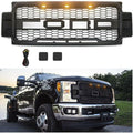 Front Grille For 2017 2018 2019 Ford F250 F350 Super Duty Raptor Grill W Led Lights & Letters Matte Black Matt Black Abs Abs