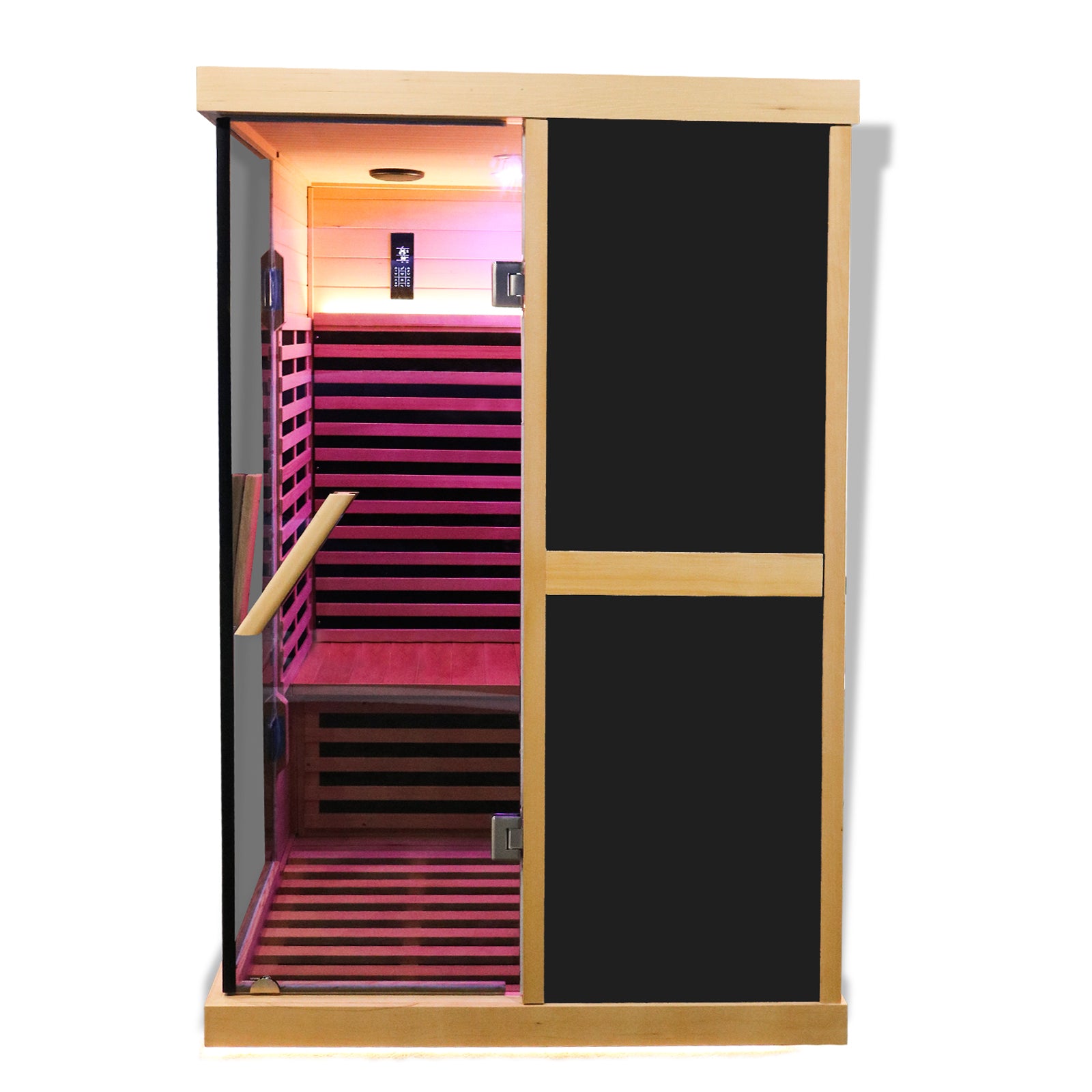 Double Person V Shaped Far Infrared Sauna Room Natural Bedroom Solid Wood