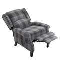 Vintage Armchair Sofa Comfortable Upholstered Leisure Chair Recliner Chair For Living Room Grey Check Grey Fabric 1 Seat