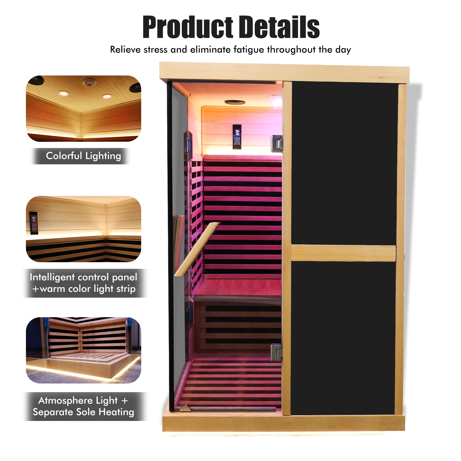 Double Person V Shaped Far Infrared Sauna Room Natural Bedroom Solid Wood