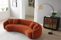 102'' 5 Seater Boucle Sofa Modern Sectional Half Moon Leisure Couch Curved Sofa Teddy Fleece Orange Orange Boucle 5 Seat