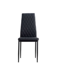 Dining Chair Set For 6 Black Pu