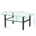 Transparent Glass Black Coffee Table, Modern Simple, Living Room Coffee Table, Side Center Table Black Glass