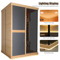 Double Person V Shaped Far Infrared Sauna Room Natural Bedroom Solid Wood