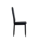 Dining Chair Set For 6 Black Pu