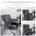 Vintage Armchair Sofa Comfortable Upholstered Leisure Chair Recliner Chair For Living Room Grey Check Grey Fabric 1 Seat