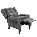Vintage Armchair Sofa Comfortable Upholstered Leisure Chair Recliner Chair For Living Room Grey Check Grey Fabric 1 Seat