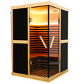 Double person V shaped far infrared sauna room natural-bedroom-solid wood
