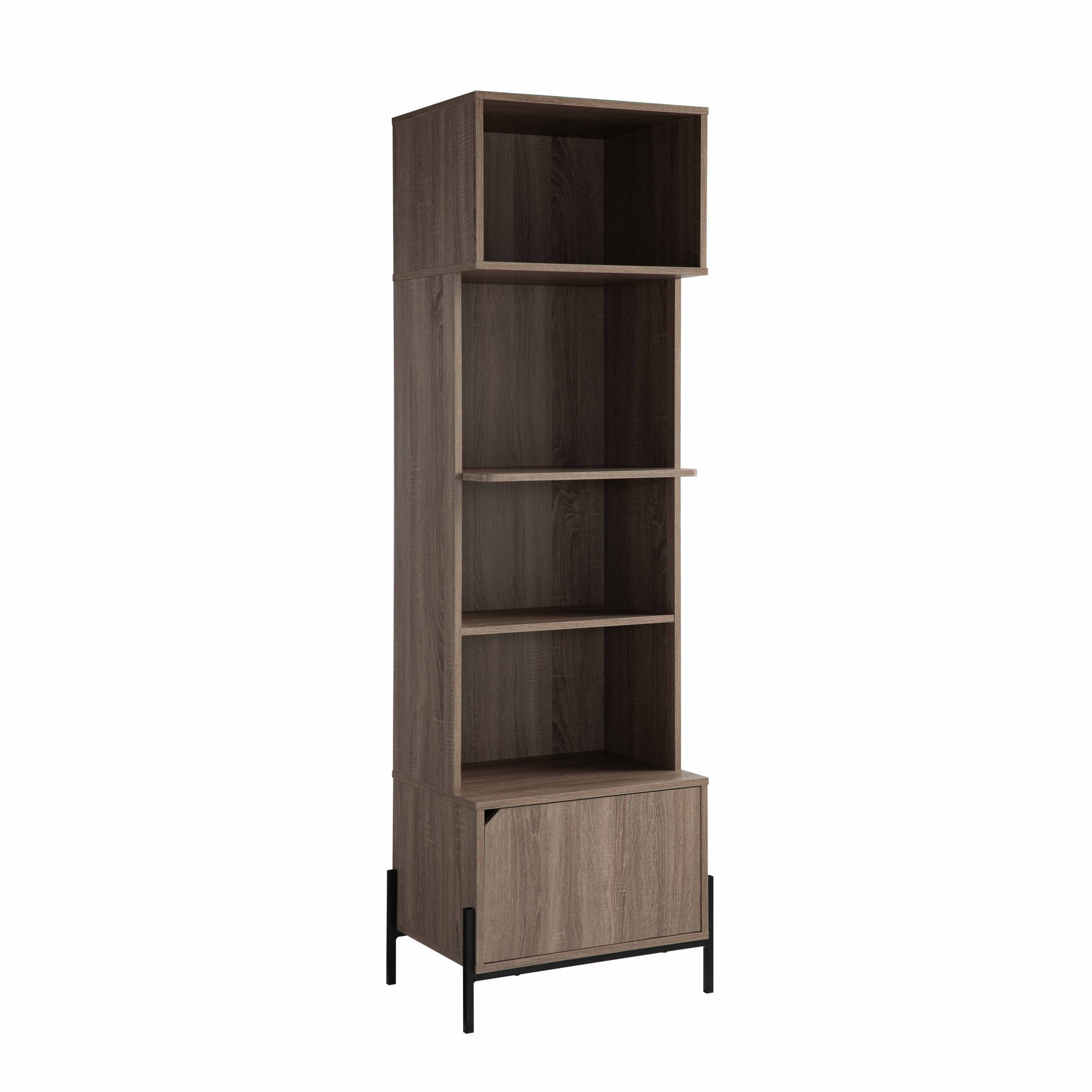 Bakers Rack, Kitchen Display Storage Cabinet Dark Taupe Taupe Particle Board