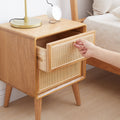 Pure Solid Wood Bedside Cabinet Modern Simple Nightstands North America Oak Bedside Cabinet Nordic Bedroom Solid Oak Storage Cabinet 0.4M Natural Solid Wood