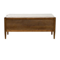 Accent Bench With Storage And Upholstered Cushion Walnut Brown Polyester