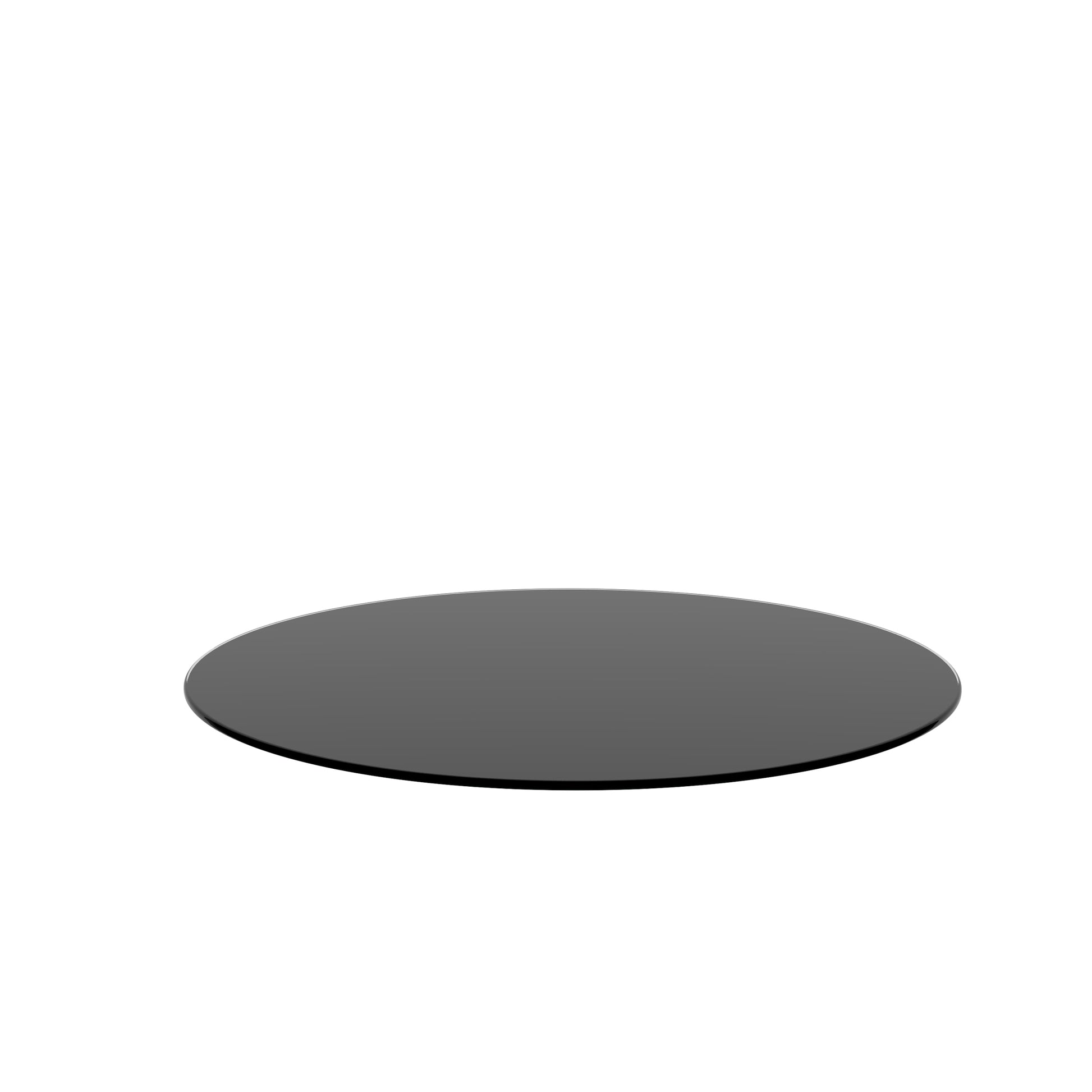 20" Inch Round Tempered Glass Table Top Black Glass 1 4" Inch Thick Round Polished Edge Black Tempered Glass