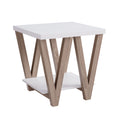 Id Usa 223051 X2 Coffee End Table 2Pc White & Dark Taupe White Particle Board