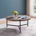 Round Coffee Table Dark Taupe & Black Taupe Particle Board