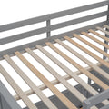 Full Over Full Bunk Bed With Desk, Gray Gray Solid Wood Mdf