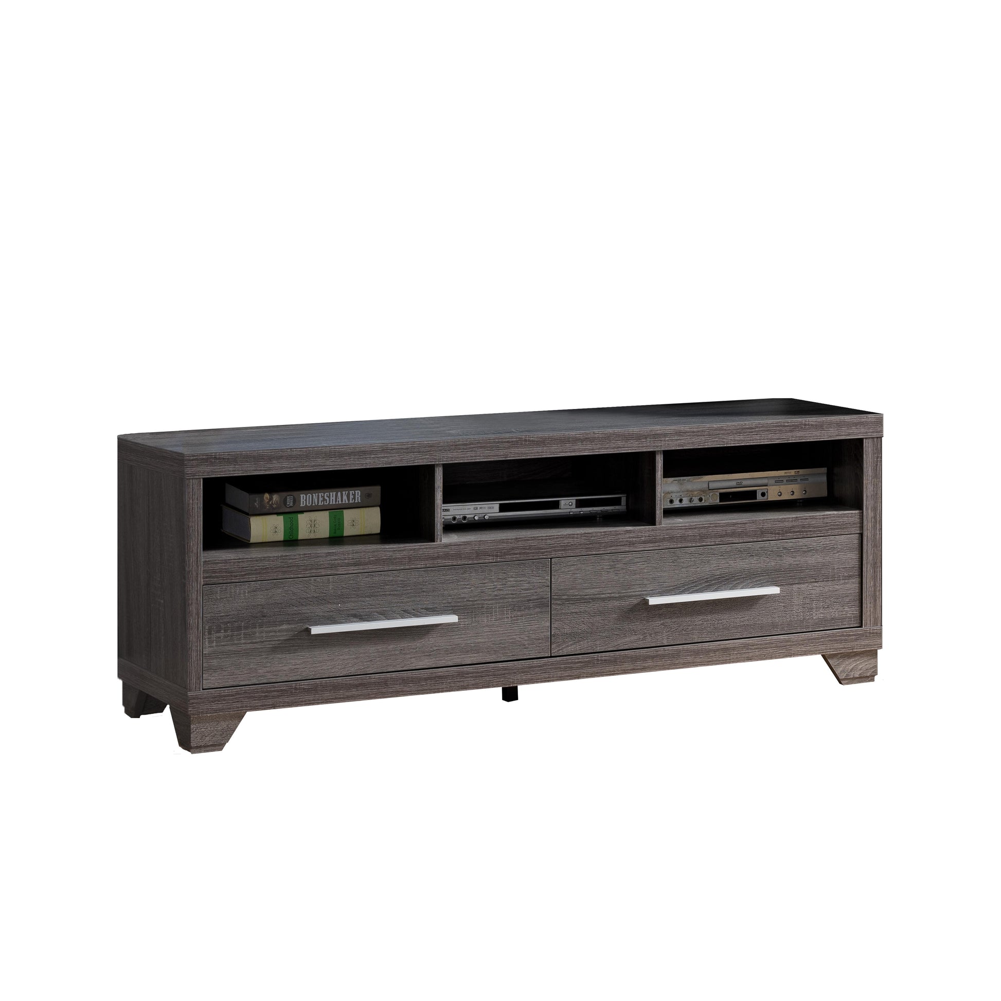 Modern Television Stand, Home, Livingroom 60" Entertainment Console Distressed Grey Grey 60 69 Inches Particle Board