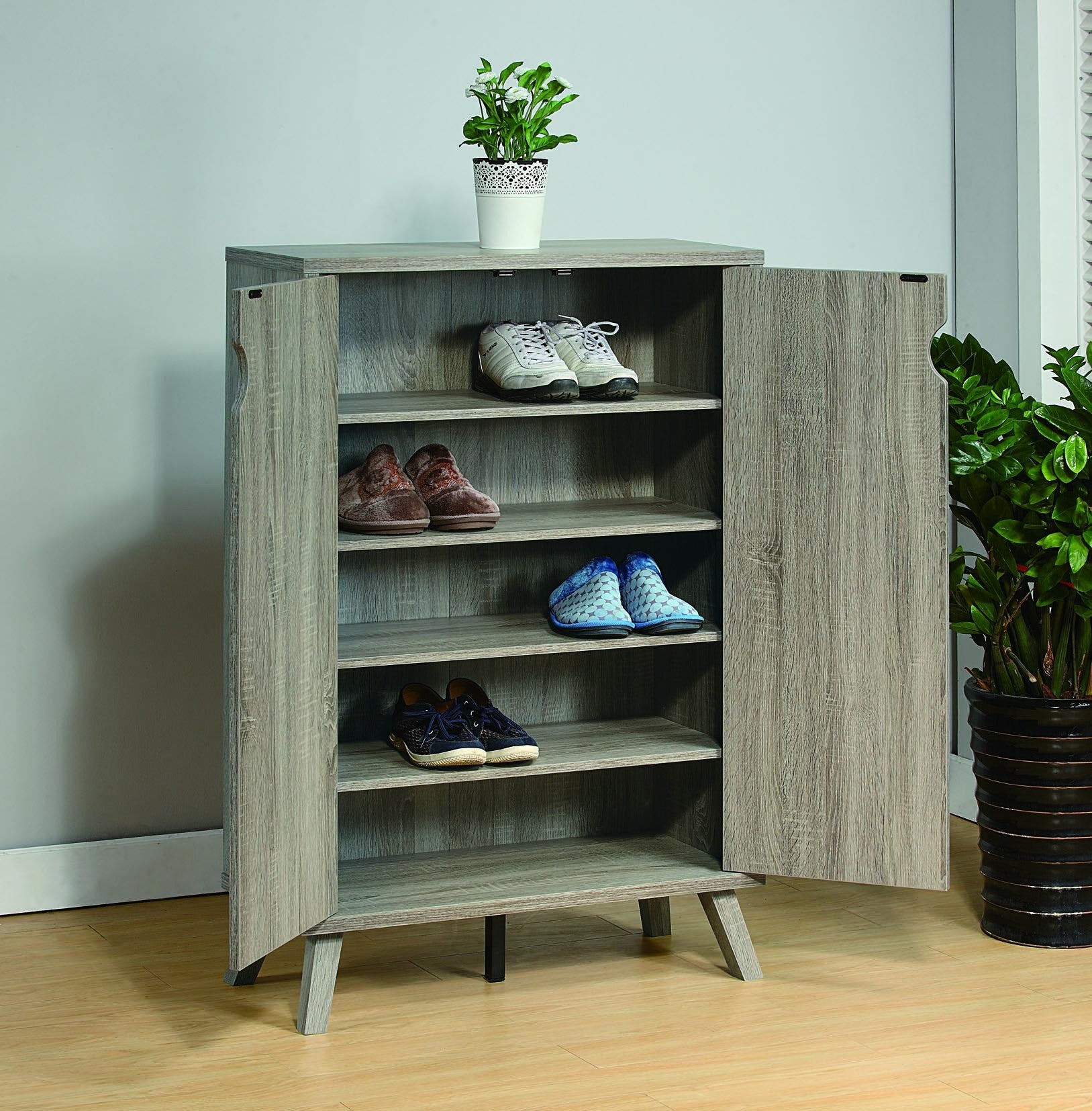 ID USA 151139 Shoe Cabinet Dark Taupe taupe-particle board