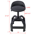 Pneumatic 360 Degree Swivel Stool, Mechanics Rolling Creeper Seat, Heavy Duty Mechanics Stool,Black Black Steel
