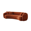 102'' 5 Seater Boucle Sofa Modern Sectional Half Moon Leisure Couch Curved Sofa Teddy Fleece Orange Orange Boucle 5 Seat