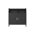 Metal Buffet Sideboard Cabinet With Storage,Storage Cabinet Modern Sideboard Buffet Table With Doors For Living Room Kitchen Dining Room,Black Black Steel