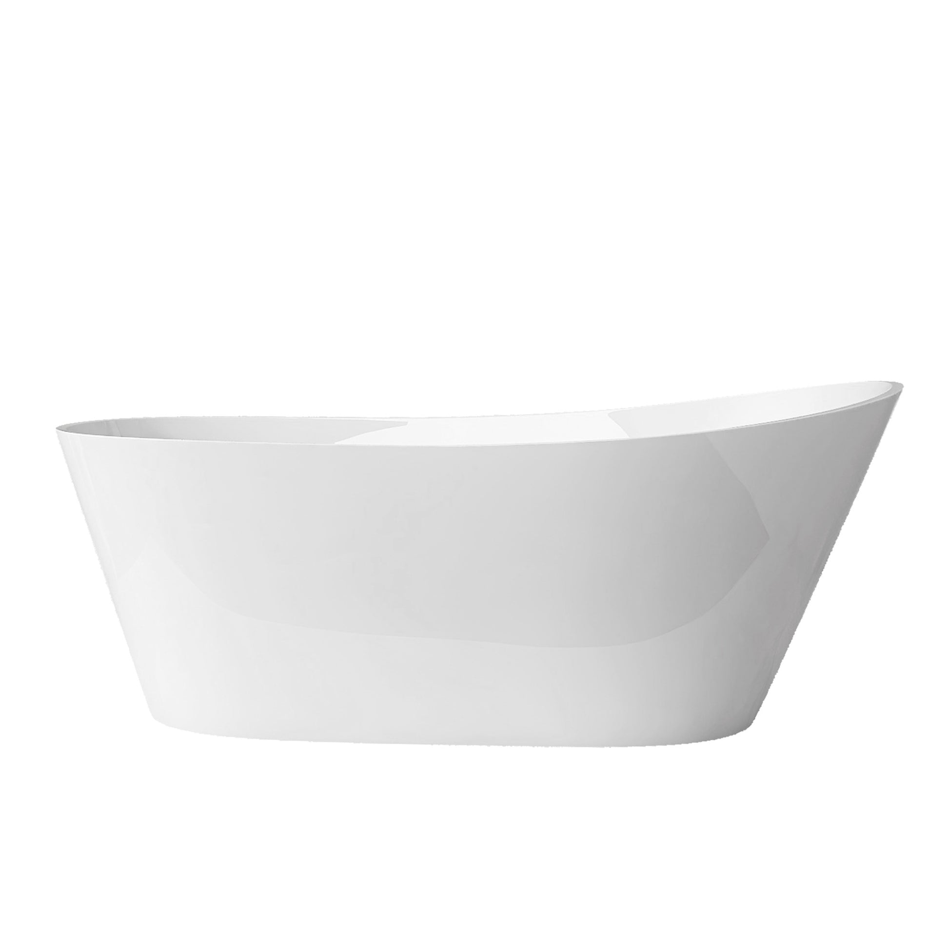 67" Acrylic Free Standing Tub Classic Oval Shape Soaking Tub, Adjustable Freestanding Bathtub With Integrated Slotted Overflow And Chrome Pop Up Drain Anti Clogging Gloss White Gloss White Oval Bathroom Freestanding Tubs Polished 61 69 In Modern Soaking