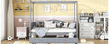 Twin Size Canopy Day Bed With 2 Drawers, Gray Gray Solid Wood Mdf