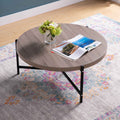 Round Coffee Table Dark Taupe & Black Taupe Particle Board