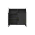 Metal Buffet Sideboard Cabinet With Storage,Storage Cabinet Modern Sideboard Buffet Table With Doors For Living Room Kitchen Dining Room,Black Black Steel