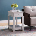 Chair Side End Table With One Drawer And Bottom Shelf, Accent Table White Oak White Oak Particle Board