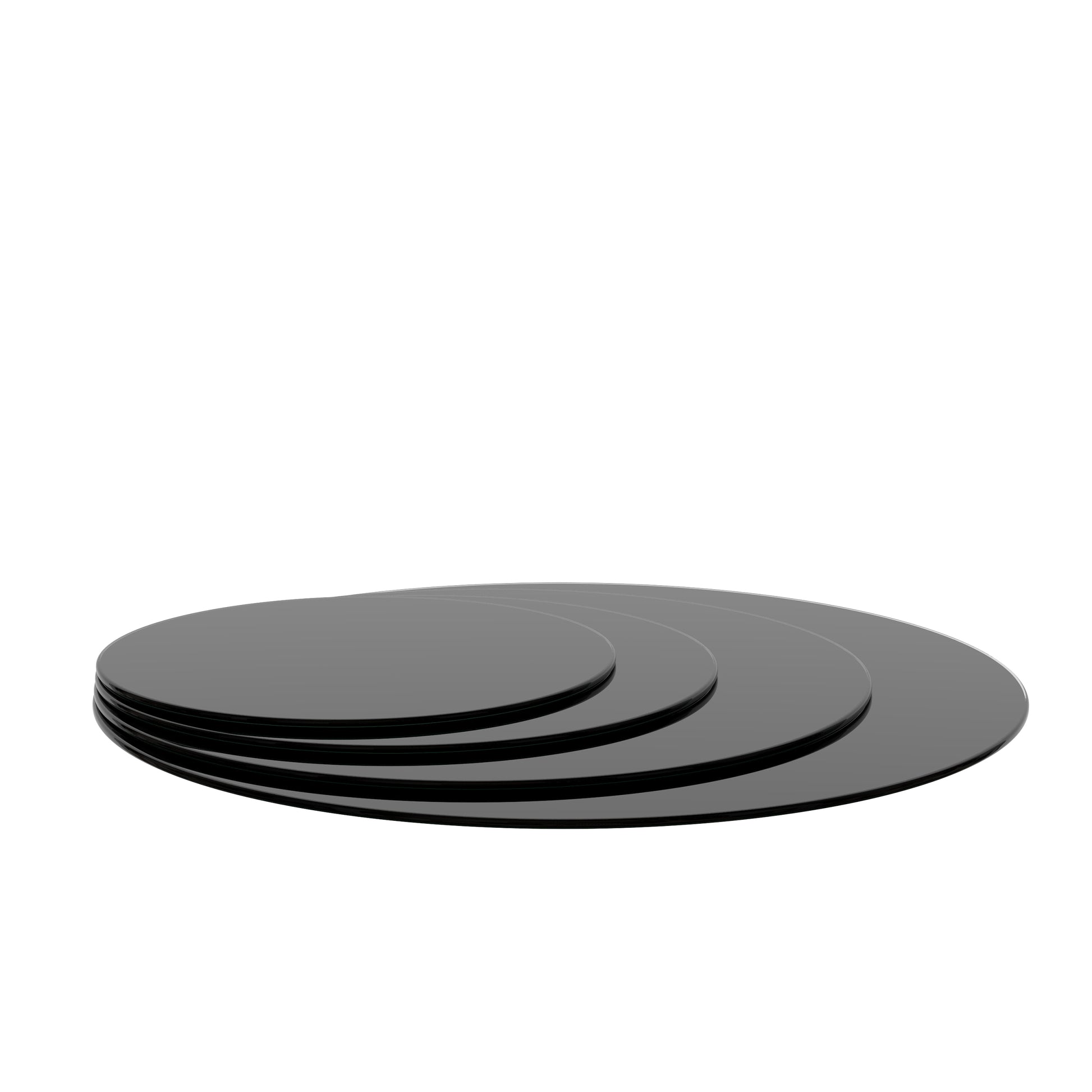 20" Inch Round Tempered Glass Table Top Black Glass 1 4" Inch Thick Round Polished Edge Black Tempered Glass