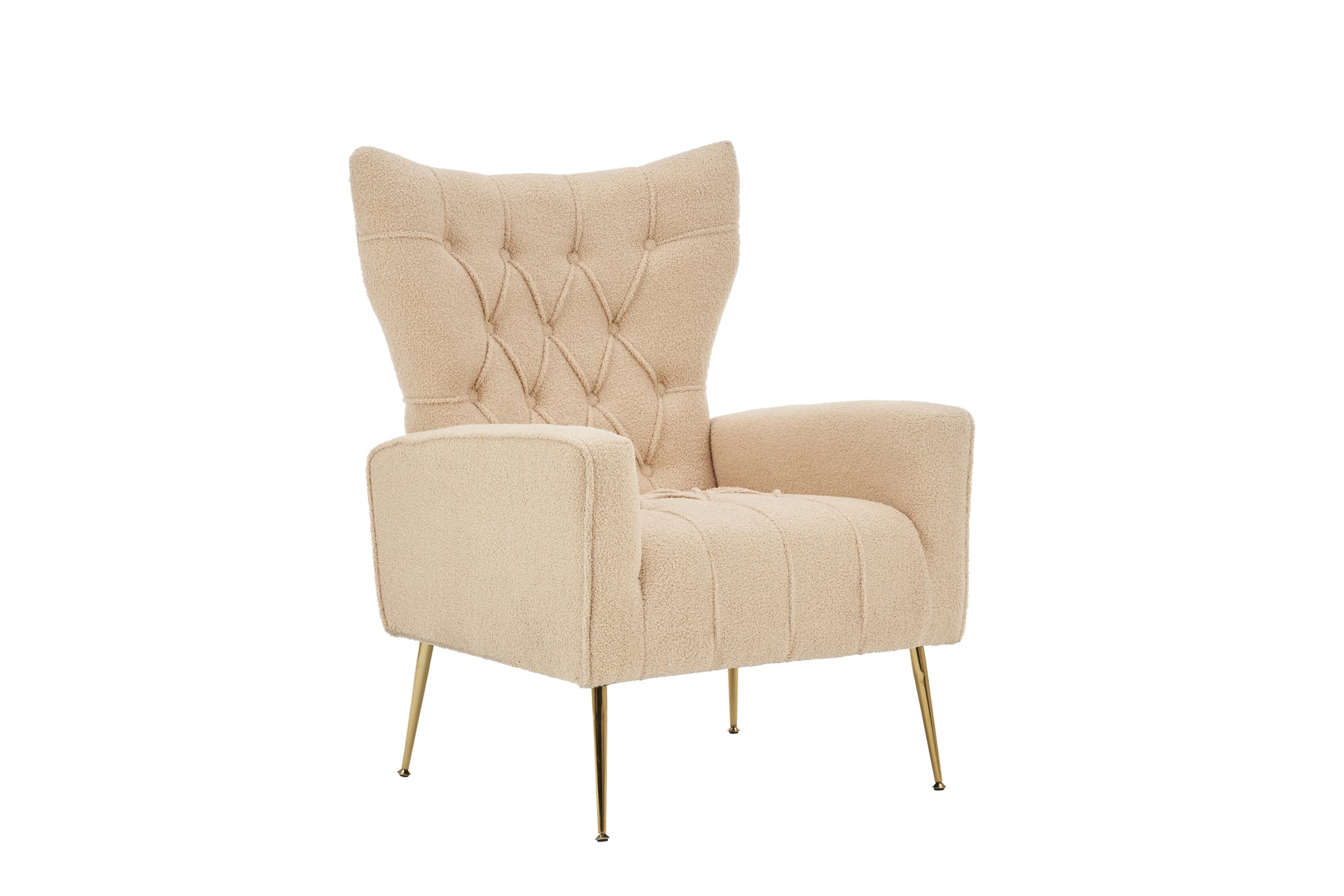 Modern Accent Chair With Ottoman, Comfy Armchair For Living Room, Bedroom, Apartment, Office Nude Cream Primary Living Space Classic Polyester