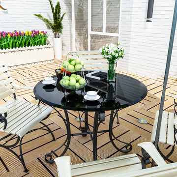 36" Inch Round Tempered Glass Table Top Black Glass 1 2" Inch Thick Beveled Polished Edge Black Tempered Glass