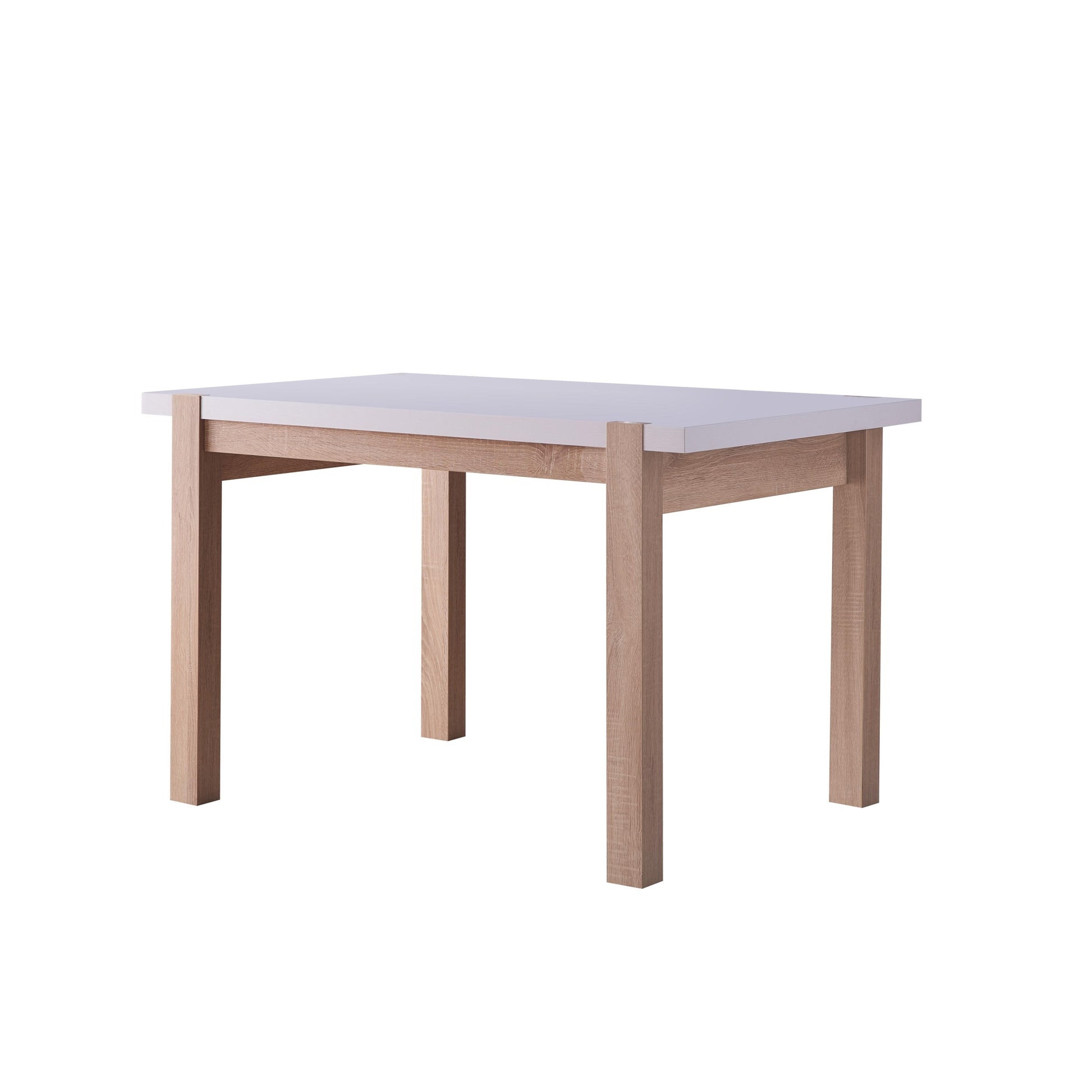 Modern Home White Tabletop Dining Table, White& Weathered White White Particle Board