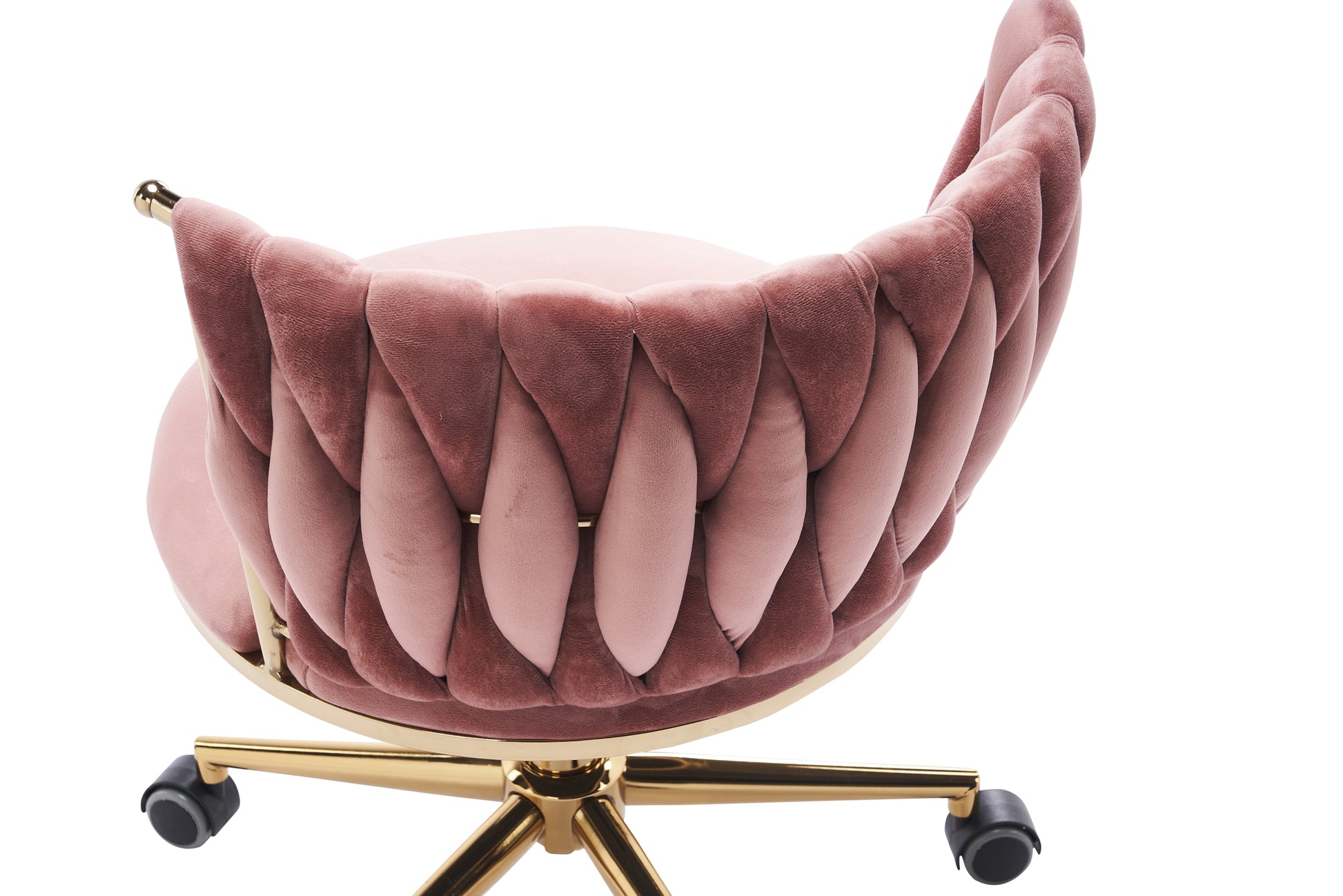 Office Desk Chair, Upholstered Home Office Desk Chairs With Adjustable Swivel Wheels, Ergonomic Office Chair For Living Room, Bedroom, Office, Vanity Study Pink Pink Office Modern Foam Velvet