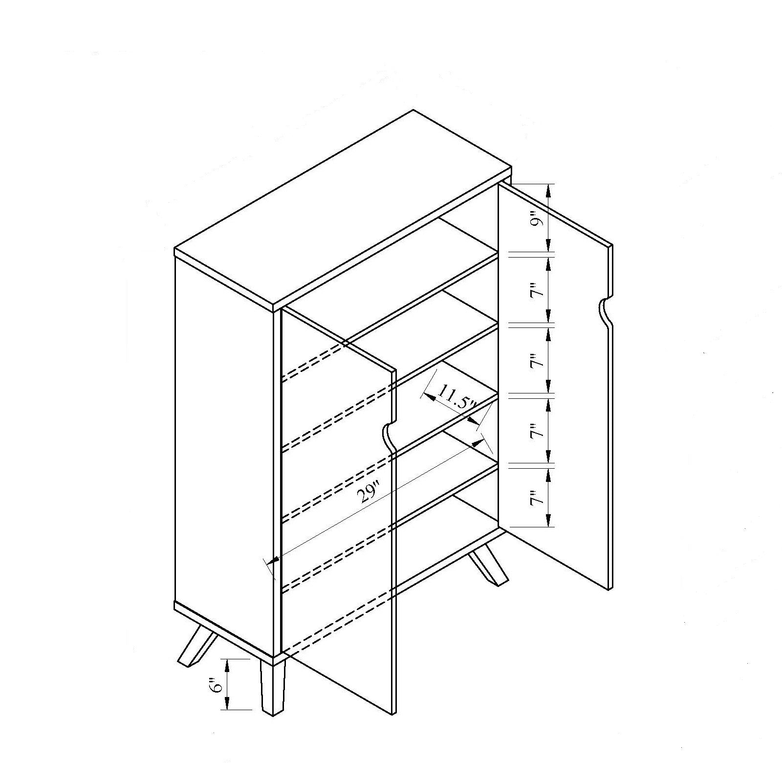 ID USA 151139 Shoe Cabinet Dark Taupe taupe-particle board