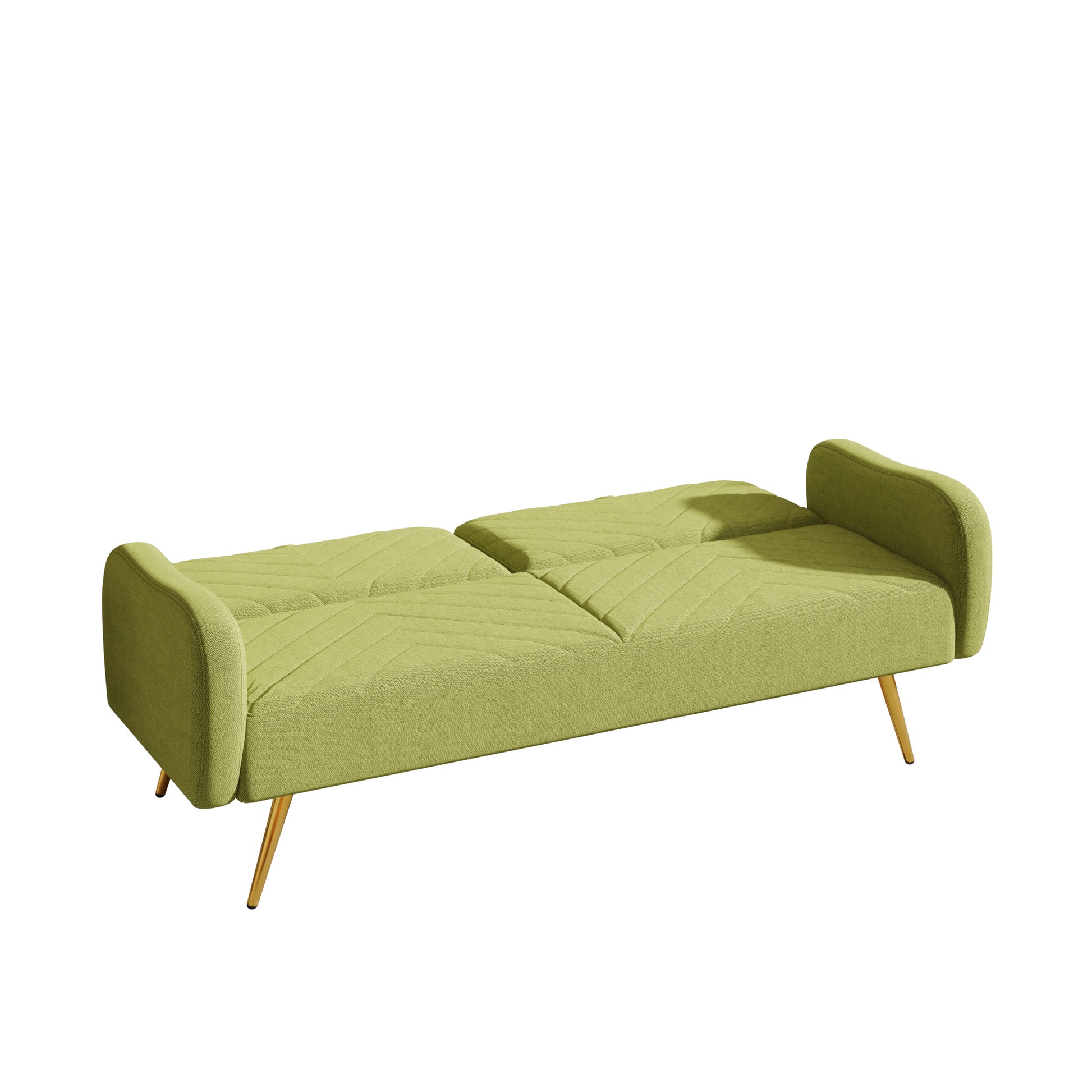 70.47" Green Fabric Double Sofa With Split Backrest And Two Throw Pillows,Suitable For Living Room, Apartment, Home Office Green Wood Primary Living Space Eucalyptus Square Arms Foam Fabric 2 Seat