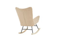 Rocking Chair Nursery, Solid Wood Legs Reading Chair With Teddy Fabric Upholsterednap Armchair For Living Rooms, Bedrooms, Offices, Best Gift,Nude Teddy Fabric Cream Primary Living Space Modern Rocking Chairs Polyester