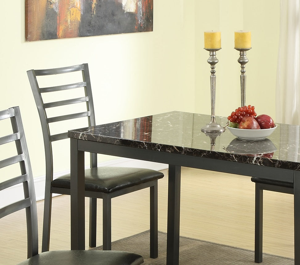 Modern Simple Dining Room Furniture 5pc Dining Set black-dining room-modern-transitional-side