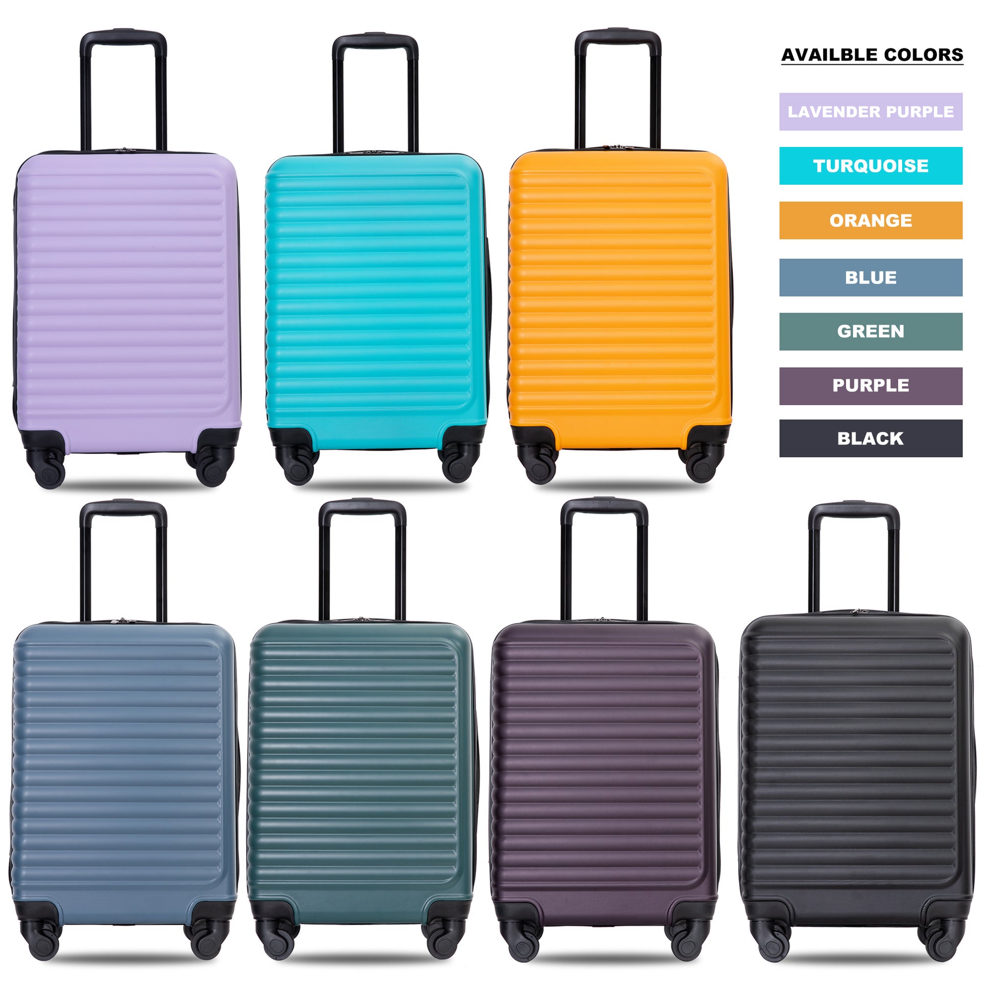 20" Carry On Luggage Lightweight Suitcase, Spinner Wheels, Lavender Purple Lavender Purple Abs