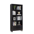 Livingroom Bookcase, Display Organizer With 4 Spacious Shelves And Two Drawers Red Cocoa Espresso Particle Board