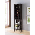 Wine Cellar, Bar Display Cabinet With Wine Glass Holder, Wine Bottle Compartment Fits 12 Bottles Espresso Particle Board