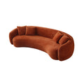 102'' 5 Seater Boucle Sofa Modern Sectional Half Moon Leisure Couch Curved Sofa Teddy Fleece Orange Orange Boucle 5 Seat