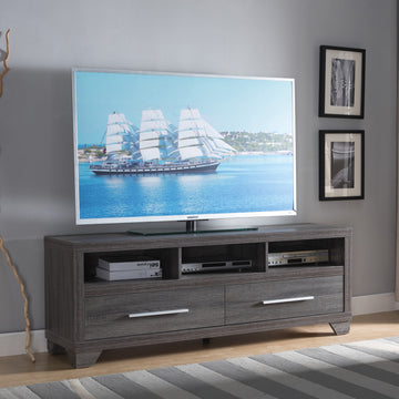 Modern Television Stand, Home, Livingroom 60" Entertainment Console Distressed Grey Grey 60 69 Inches Particle Board